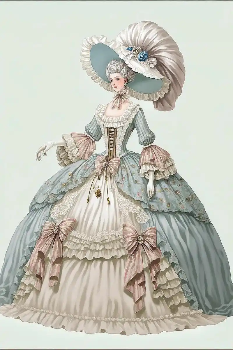 洛丽塔复古宫廷风裙子设计豆沙绿小众婚纱