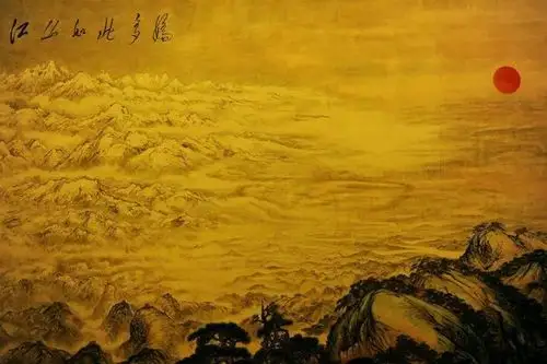 今天,人民大会堂这幅气势磅礴的国画亮了