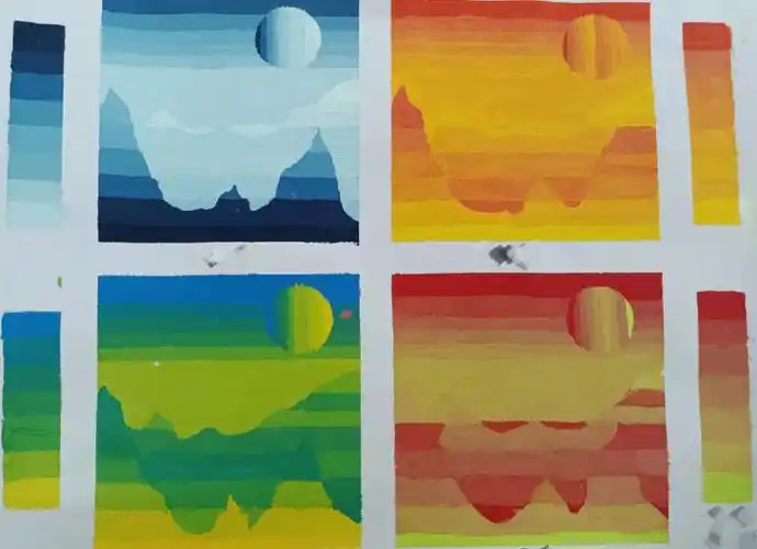 2是同色系##3是邻近色4是对比色5是互补色#对比色  #色相对比  #色彩