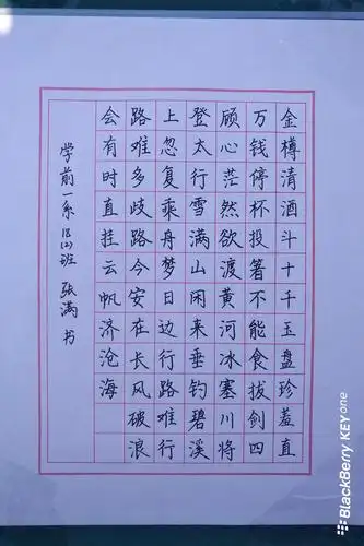 学前教育一系经典钢笔字摘抄作品展评