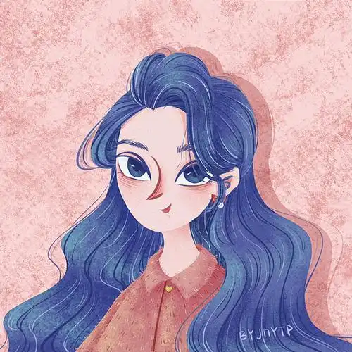 复古风少女头像画