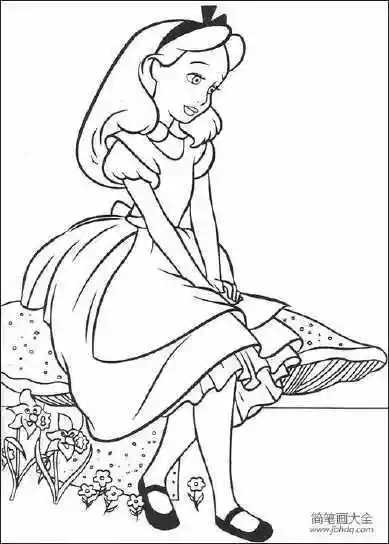 爱丽丝公主绘画简笔画