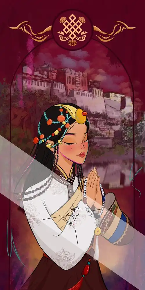 民族插画系列—藏族