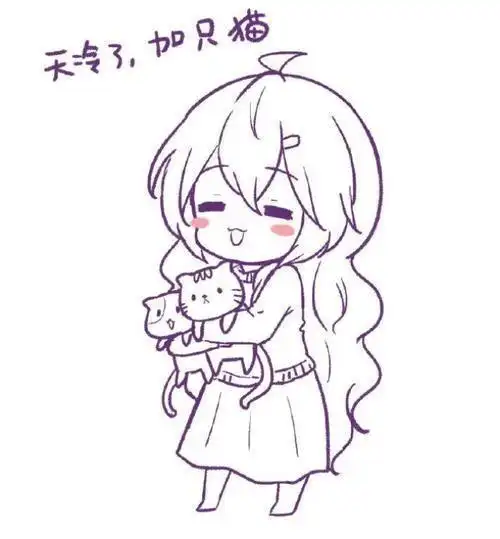 的洛天依q图简笔画手账素材情侣闺蜜这样画q萌可爱好创意动漫 简笔画