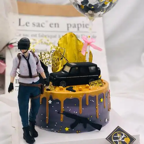 吃鸡蛋糕生日蛋糕男孩抖音网红蛋糕