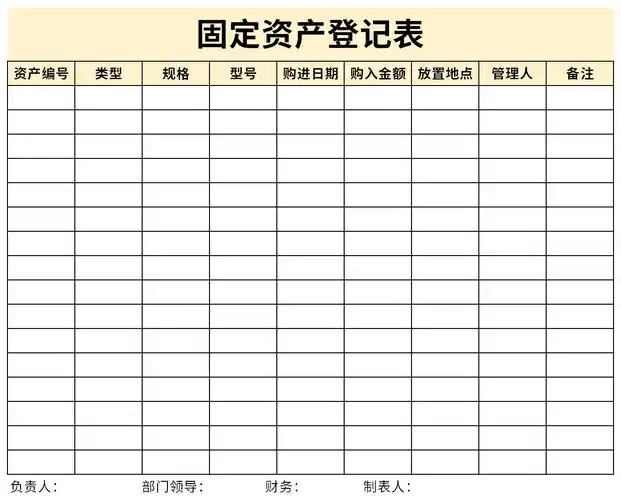 单位固定资产登记表