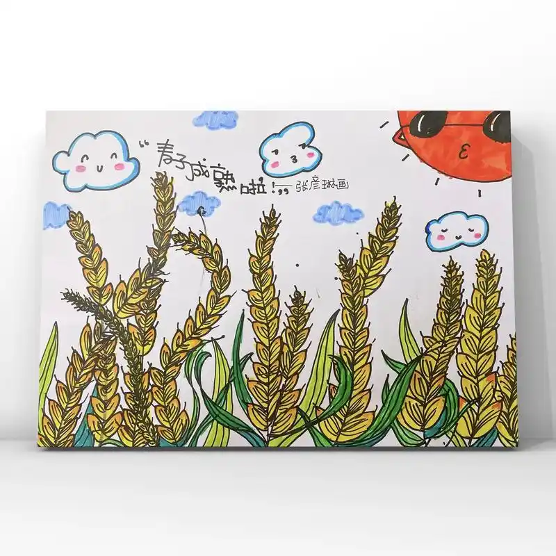 户外写生 #秋收 #儿童绘画 - 抖音