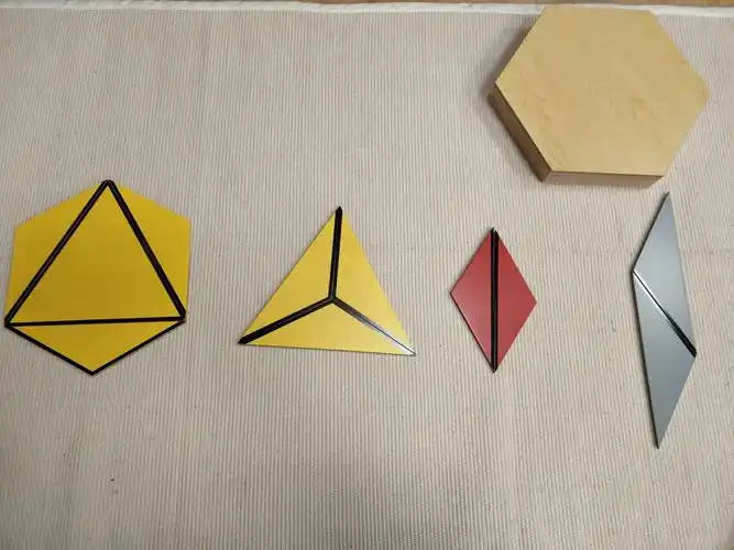 the week 写美篇一,蒙台梭利教育 感官区《大六边形盒》 教具构成