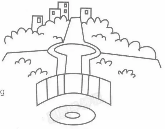 画五段奥体广场简笔画