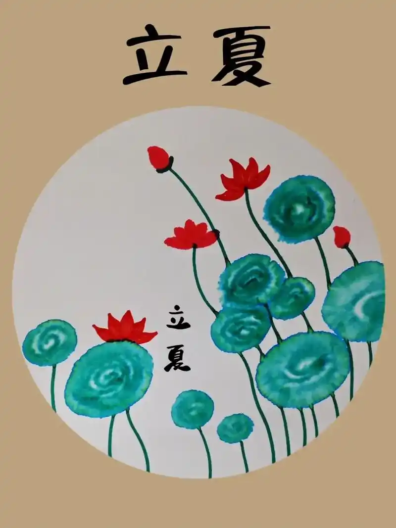 抖音图文来了 儿童水彩笔晕染画《立夏》分解详情步骤图#立夏 - 抖音