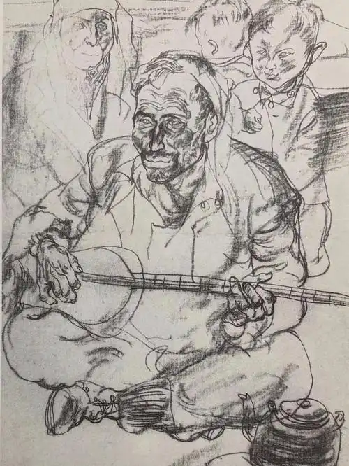 央美教授华其敏速写人物