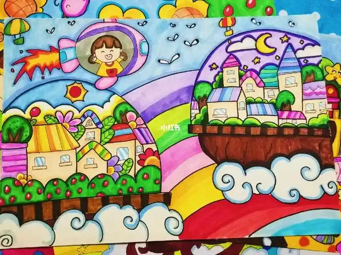 儿童画  #儿童创意美术  #未来世界  #科幻