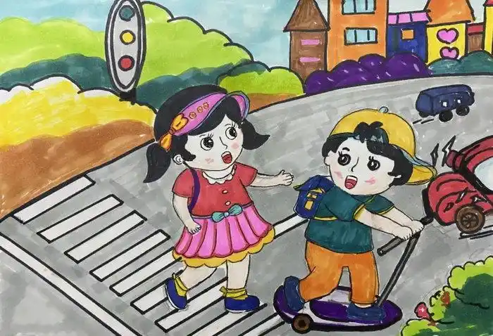 交通安全绘画一等奖