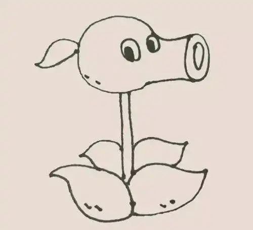 豌豆射手简笔画植物大战僵尸豌豆射手简笔画步骤图解教程