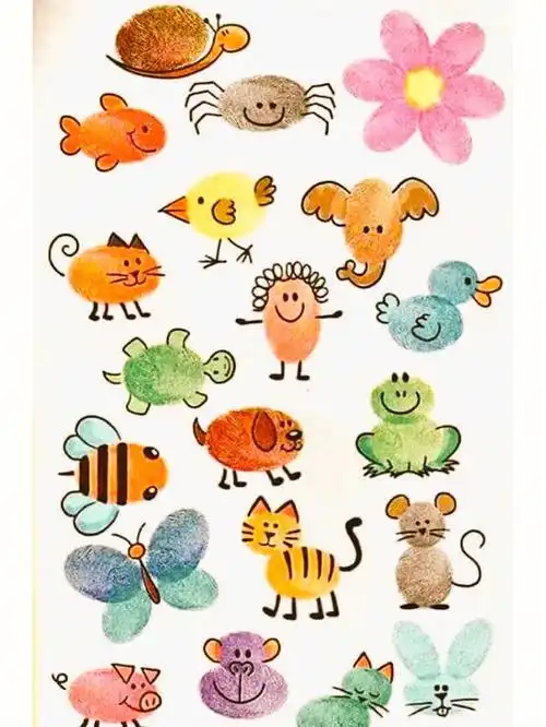 手指画 绘画启蒙 动物简笔画#绘画  #儿童手指画  #儿童创意画  #绘画