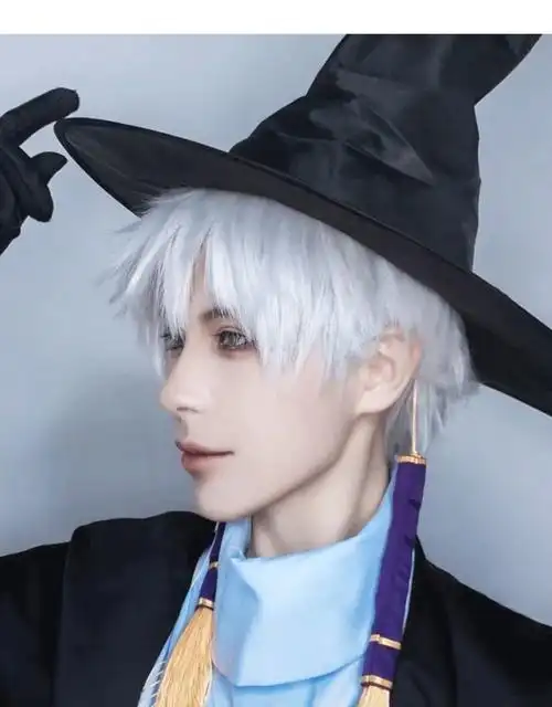 精选】光遇cos假发男短发日系正太万用纯白色假毛蓬松仿真全头套式 光