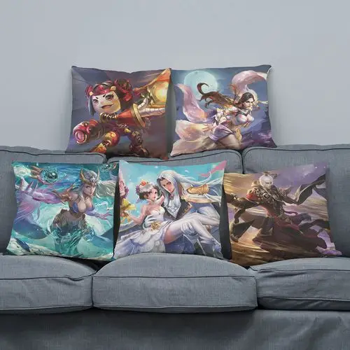 靠垫游戏爆款王者荣耀图案抱枕英雄人物汽车坐垫靠垫