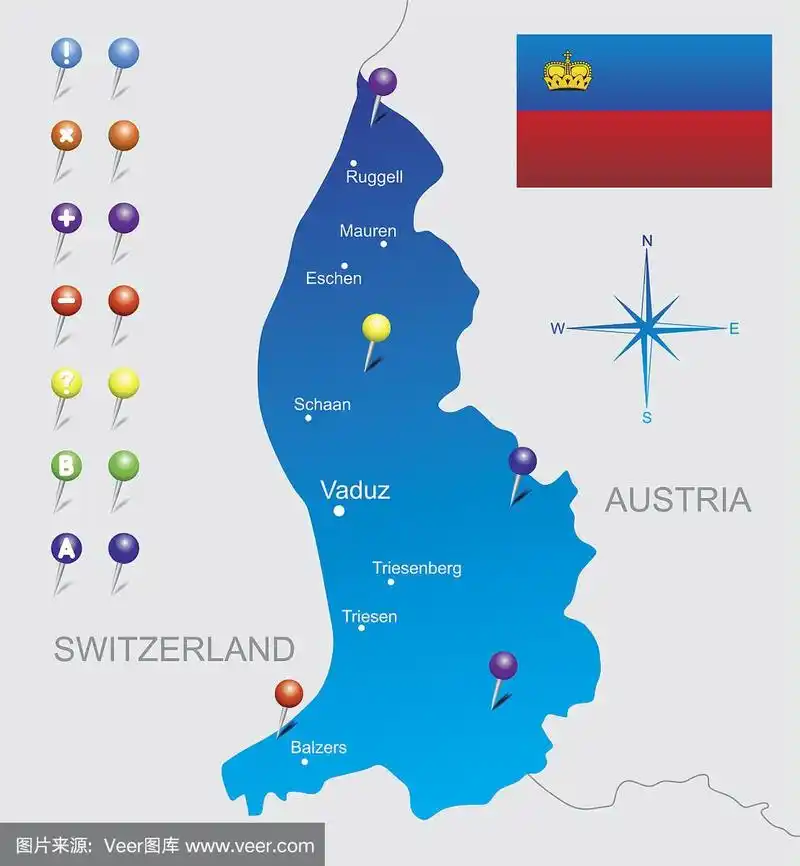 列支敦士登的地图