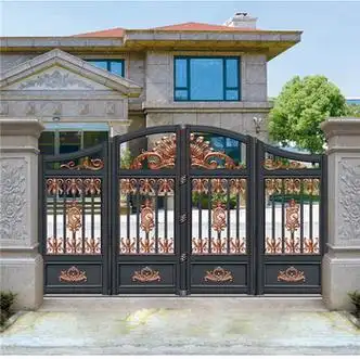 仿古豪华别墅非标大门庭院门系列,铝艺大门高端别墅入户大门庭院门