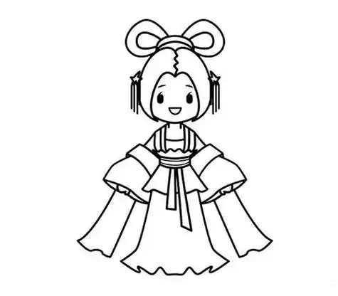 古代衣服简笔画女装手抄报手抄报简单又好看宫廷女装简笔画女华服简笔