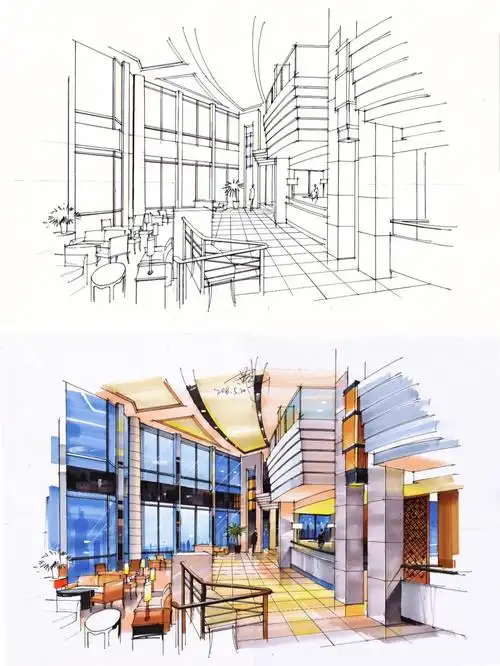 就要从线稿效果图开始练习哦#环艺考研  #临摹线稿