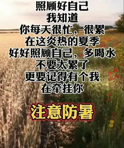 早上好天气炎热关心问候图片祝福语三伏天注意防暑降温保证身体健康