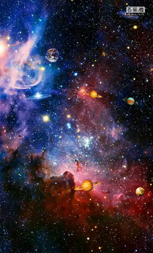 天花板贴纸星空宇宙3d立体贴纸吊顶天花板主题酒店酒吧梦幻星星自粘