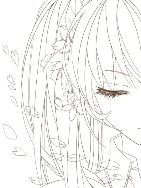 黑白线稿初音殿下临摹线稿