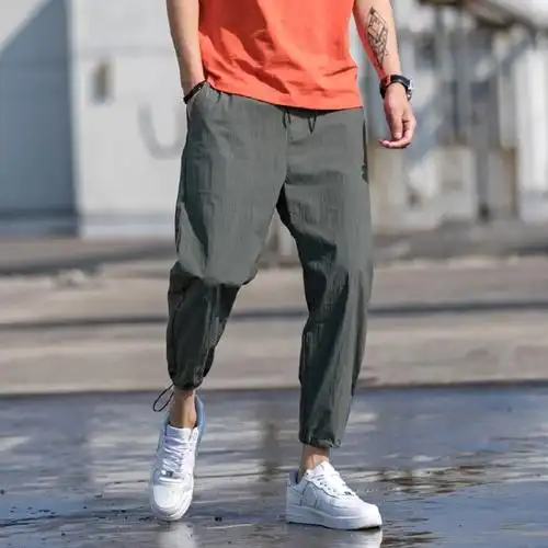 哈伦裤夏季裤子男日系原创男士休闲裤束脚青少年九分裤宽松收腿裤