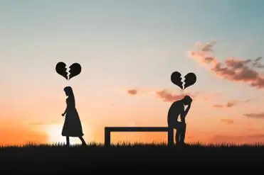 情侣爱人分手心碎概念