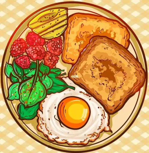 ipad线稿风手绘插画这样的早餐愿意天天吃