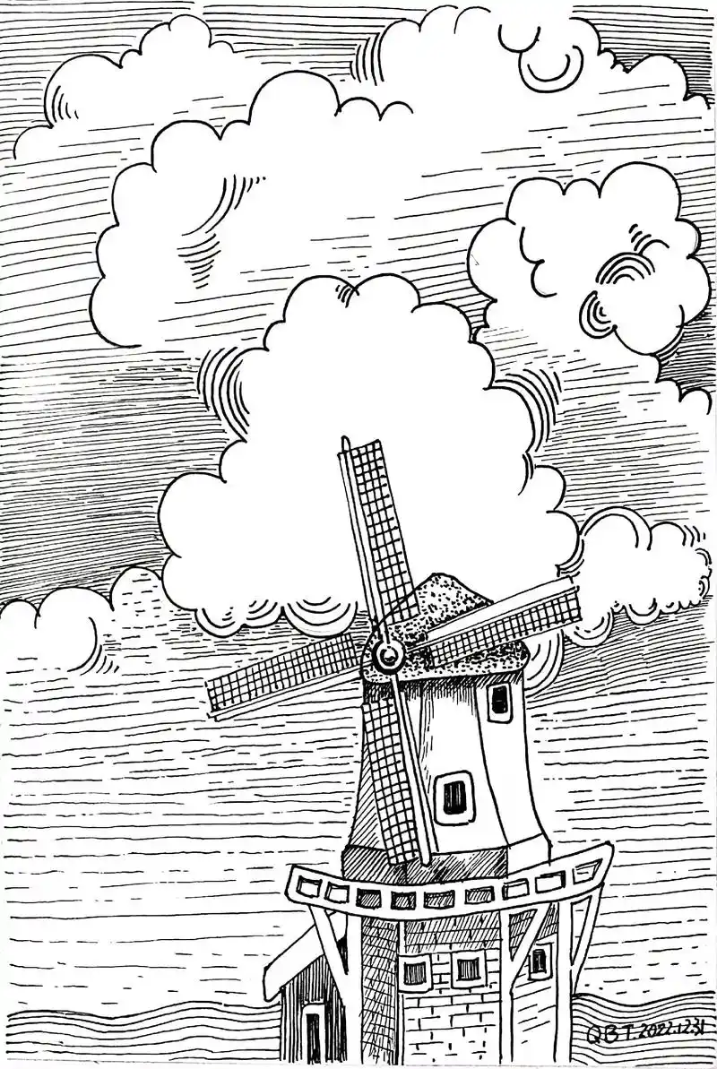 线描画风景线条练习范画