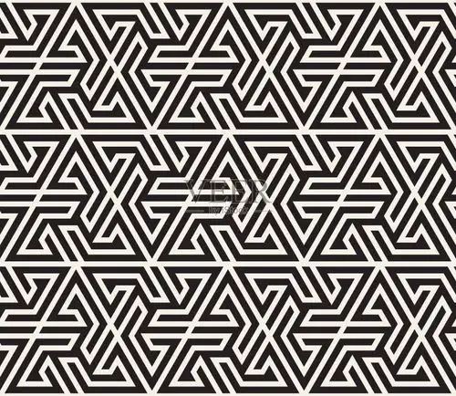 矢量无缝模式.现代时尚的抽象肌理.从条纹元素重复几何平铺