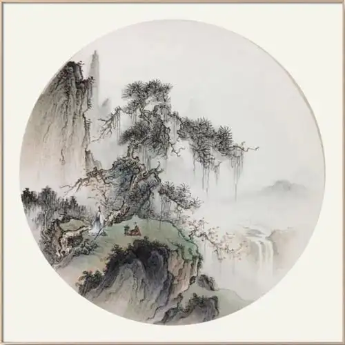 圆形山水画