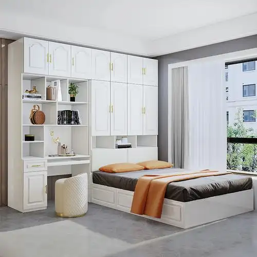 带衣柜一体组合床