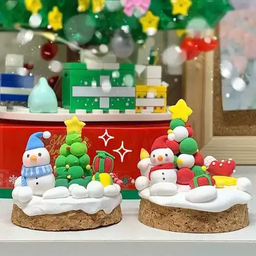 超轻粘土教程|90圣诞小雪人7815_粘土_积木_教程_手工制作_diy