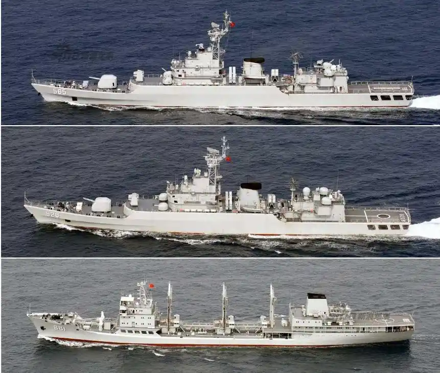 日本拍到的中国海军881洪泽湖号补给舰