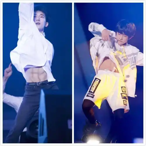 男星腹肌pk,易烊千玺四块腹肌,蔡徐坤掀起衣服,直男看了都闭嘴