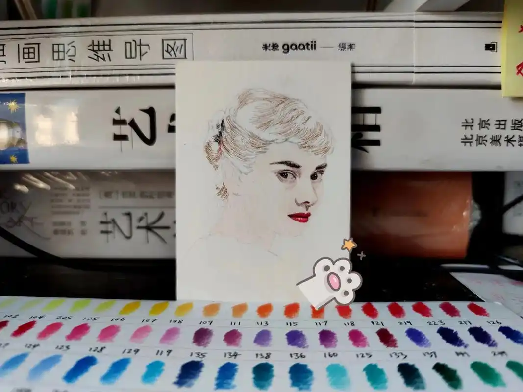 手绘奥黛丽赫本.从光中走来的赫本 #玛丽莲梦露 #彩铅人物  - 抖音