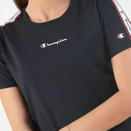 直营champion冠军潮牌女士纯棉胸前logo印花圆领短袖t恤