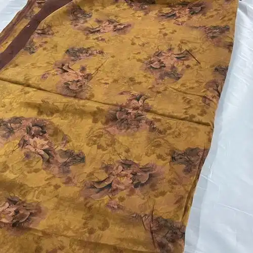 【京选品质】桑蚕丝布头 香云纱28姆米桑零布头正宗顺德重磅提花丝绸