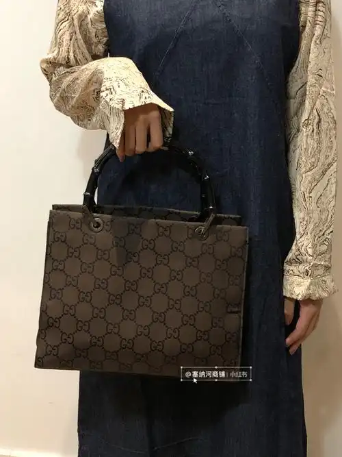 gucci中古老花竹节包|秋冬衣橱里的必备款_竹节包_中古包_衣橱_观音桥