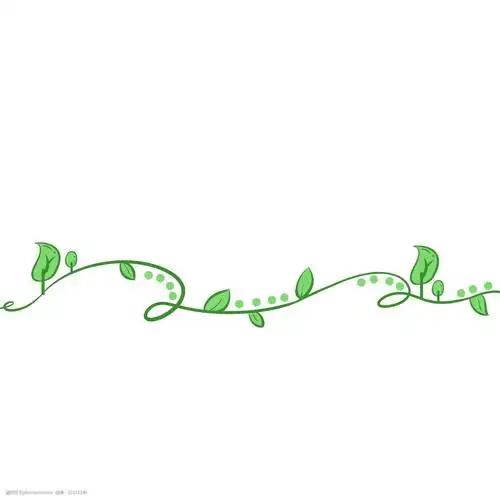 线插画 卡通分割线 绿叶分割线 绿色的树叶 树叶分割线 创意分割线