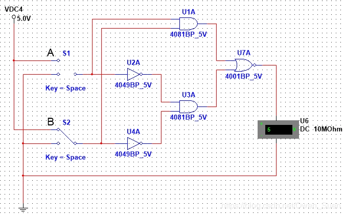 基本逻辑门电路异或
