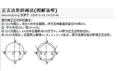 展开全部 正五边形画法,如果是用ps软件作图很容易,用它的"多边形
