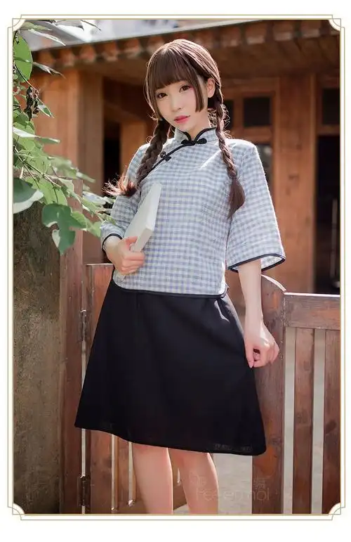 霏慕复古情趣内衣民国性感学生装淑女中式分体旗袍睡裙角色扮演sm制服
