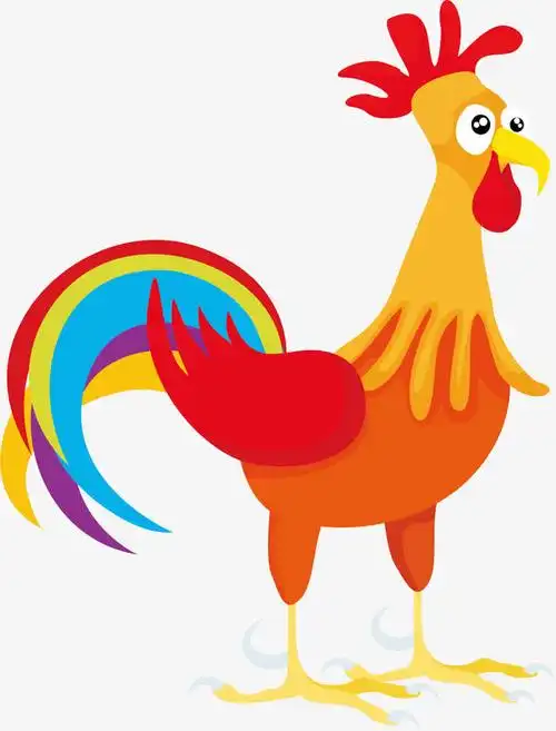 卡通彩色公鸡