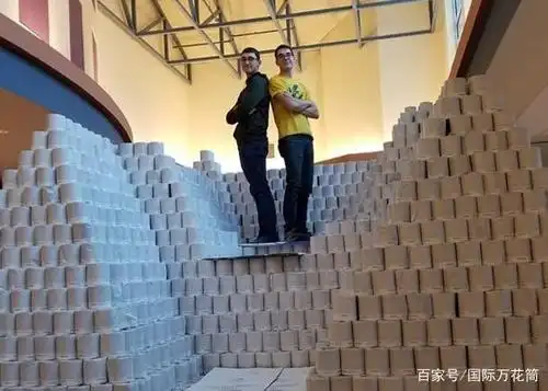 美高中生用2万卷厕纸搭5米高"金字塔":底端3层纸量够1人用一辈子