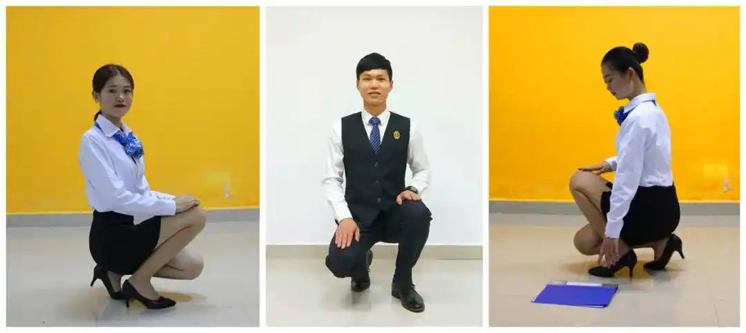 男女标准蹲姿标准站姿"有礼走遍天下,无理寸步难行!