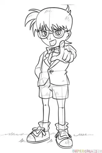 名侦探柯南简笔画步骤